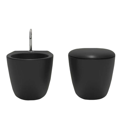 Sanitari sospesi moderni Domus Falerii Mascalzone profondità cm 35x48 color Pirate Black