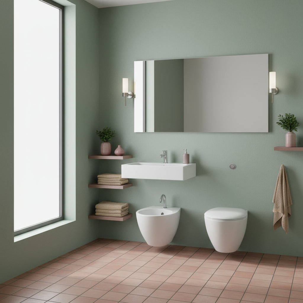 Sanitari sospesi moderni Domus Falerii Mascalzone profondità cm 35x48 BIANCO OPACO