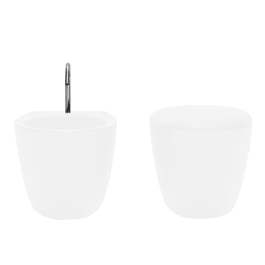 Sanitari sospesi moderni Domus Falerii Mascalzone profondità cm 35x48 BIANCO OPACO