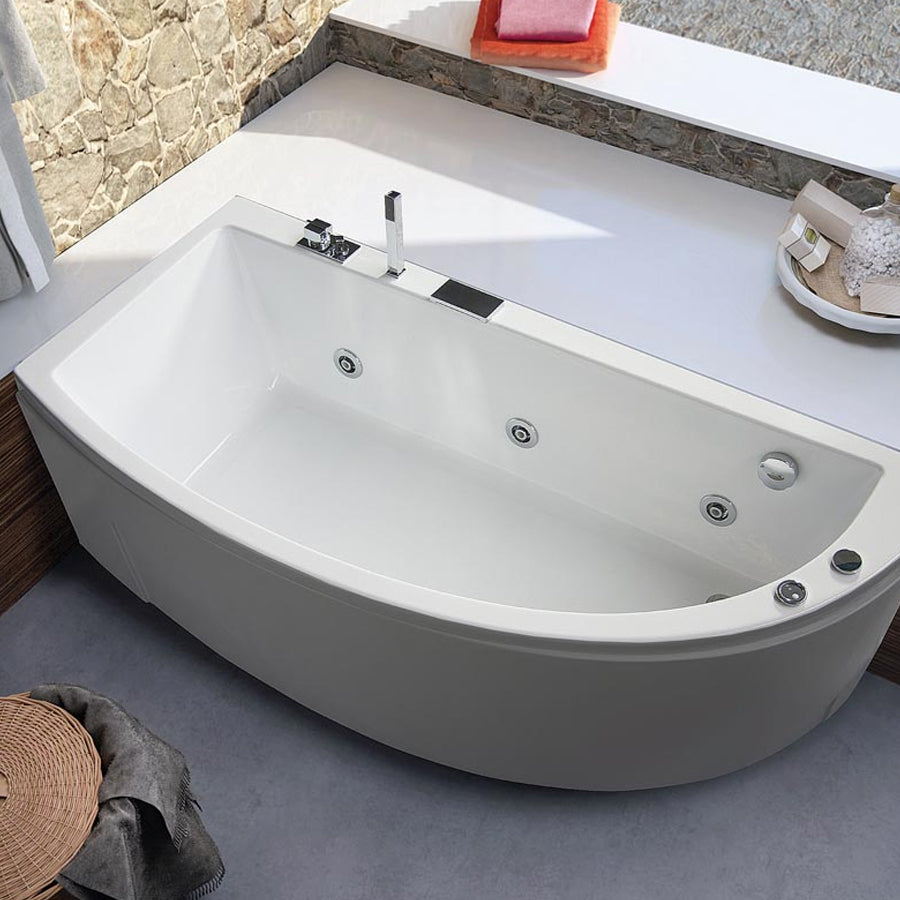 Vasca idromassaggio asimmetrica in acrilico con avviamento digitale Modello Neo by CeramicStore | Lo specialista del tuo bagno