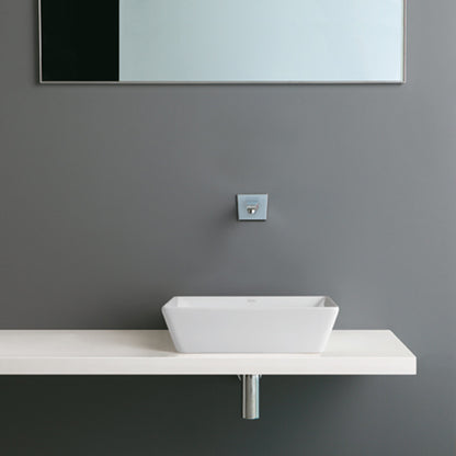 Lavabo d'appoggio in ceramica bianca. Althea modello Neo. Misure cm 40x40