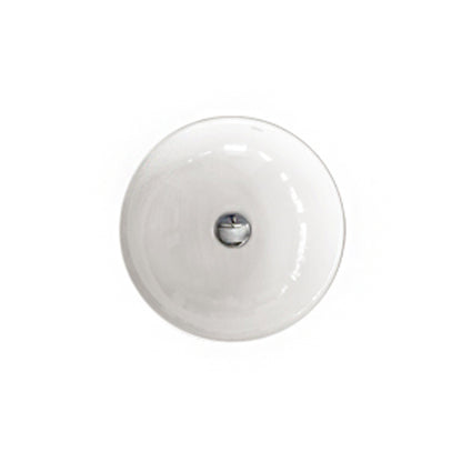 Lavabo tondo per installazione d'appoggio in ceramica bianca. Althea modello Tecno. Misure cm 40x40
