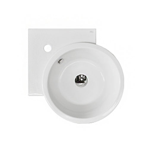 Lavabo angolare Althea Modello Corner di forma tonda con piano di appoggio by CeramicStore | Lo specialista del tuo bagno