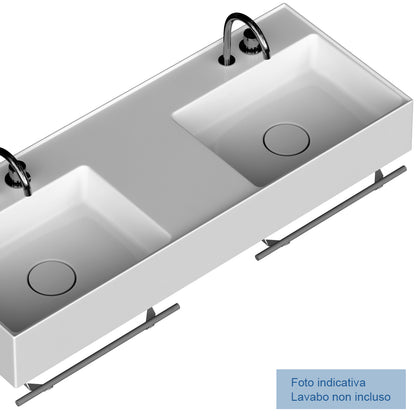 Porta asciugamano accessorio per lavatrucco Domus Falerii cm 49 in acciaio by CeramicStore | Lo specialista del tuo bagno