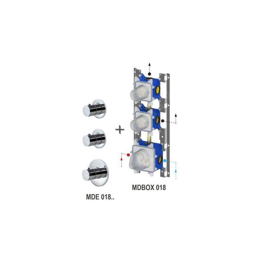 Miscelatore termostatico ad incasso 2 utenze serie Modular Box modello MDE018CR cromo Paffoni by CeramicStore | Lo specialista del tuo bagno