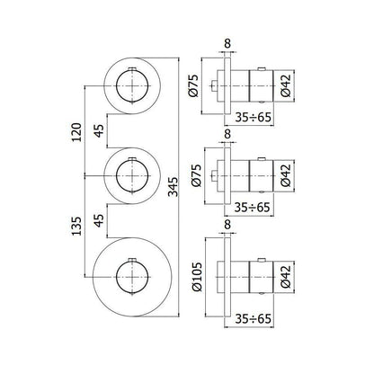 Miscelatore termostatico ad incasso 2 utenze serie Modular Box modello MDE018CR cromo Paffoni by CeramicStore | Lo specialista del tuo bagno