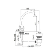 Rubinetto lavello monoforo serie Danubio modello DA072CR cromo Paffoni by CeramicStore | Lo specialista del tuo bagno