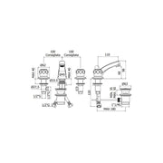 Batteria lavabo 3 Fori serie Danubio modello DA055CR Cromo Paffoni by CeramicStore | Lo specialista del tuo bagno