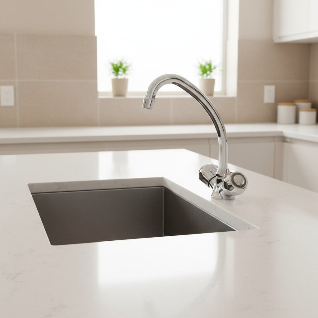 Rubinetto lavello monoforo con canna orientabile serie Danubio modello DA074CR cromo Paffoni by CeramicStore | Lo specialista del tuo bagno