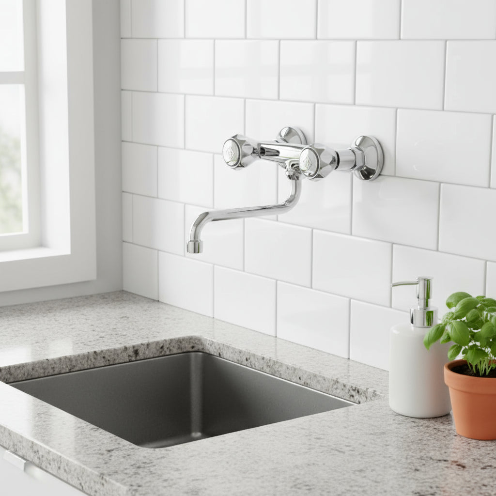 Rubinetto cucina a parete serie Danubio modello DA161CR cromo Paffoni by CeramicStore | Lo specialista del tuo bagno