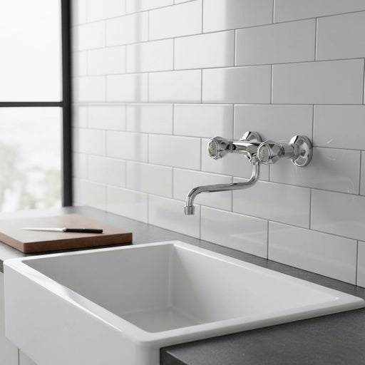 Rubinetto lavello a muro serie Danubio modello DA170CR cromo Paffoni by CeramicStore | Lo specialista del tuo bagno