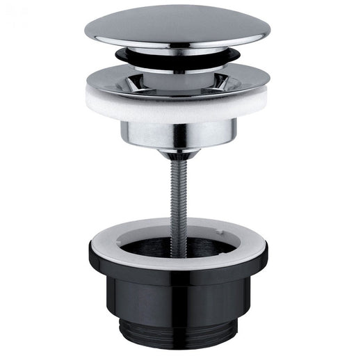 Piletta click clack per lavabo e bidet universale, sia con troppo pieno che senza in con copertura in acciaio inox 1"1/4 by CeramicStore | Lo specialista del tuo bagno