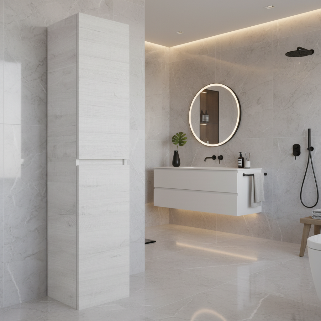 Colonna Bagno Sospesa cm 32x140 h modello 'Persona' colore Alaska