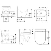 Sanitari filomuro con bidet