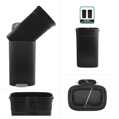 Pattumiera da cucina a pedale capacità  50L modello Akira - Nero Matt