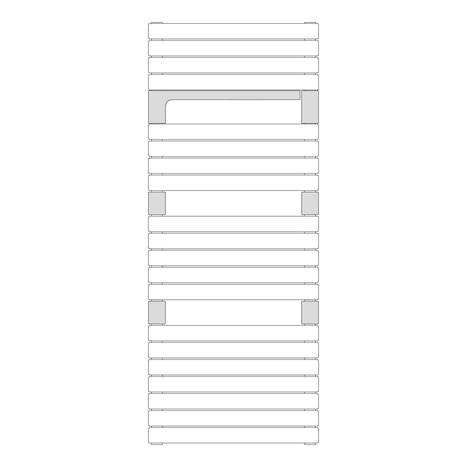 Termoarredo idraulico modello Torino 1360x550 dritto - Antracite by CeramicStore | Lo specialista del tuo bagno