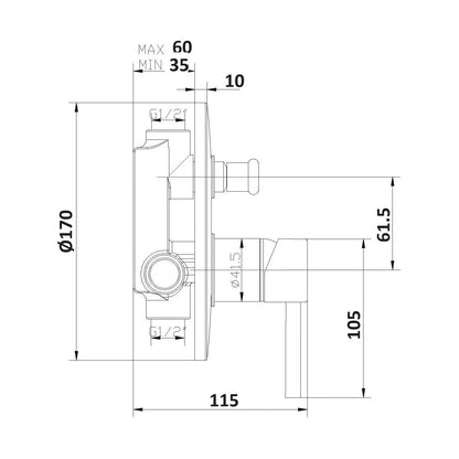 Composizione di miscelatori per lavabo alto, bidet e doccia a due vie tondo Ottomix in ottone cromato by CeramicStore | Lo specialista del tuo bagno