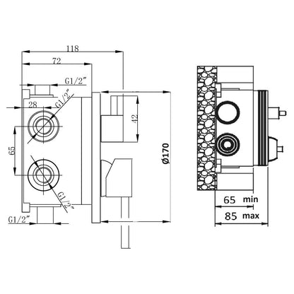 Composizione di miscelatori per lavabo alto, bidet e doccia due vie con deviatore meccanico cromo Ottomix by CeramicStore | Lo specialista del tuo bagno
