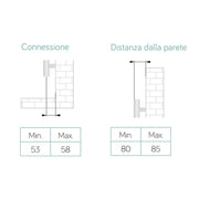 Termoarredo idraulico modello Torino 952x550 dritto - Quarzo by CeramicStore | Lo specialista del tuo bagno