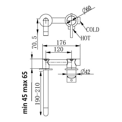 Composizione di miscelatori per lavabo incasso, bidet e doccia due vie quadro cromato Ottomix by CeramicStore | Lo specialista del tuo bagno