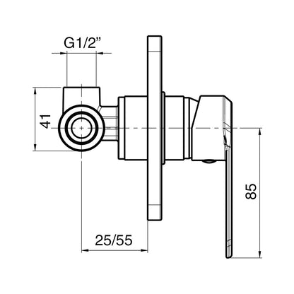 Composizione di miscelatori per lavabo incasso con easy box, bidet e doccia a una via quadro Ottomix cromato by CeramicStore | Lo specialista del tuo bagno