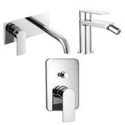 Composizione di miscelatori per lavabo incasso con easy box, bidet e doccia due vie quadro cromato Ottomix by CeramicStore | Lo specialista del tuo bagno