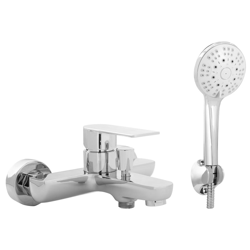 Composizione di miscelatori per lavabo, bidet e vasca con doccino Ottomix cromato by CeramicStore | Lo specialista del tuo bagno