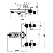 Composizione di miscelatori per lavabo alto, bidet e vasca con doccino Ottomix cromato by CeramicStore | Lo specialista del tuo bagno