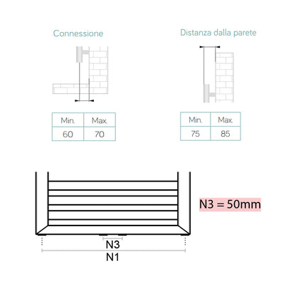Termoarredo idraulico modello Asti 1228x600 dritto - Antracite by CeramicStore | Lo specialista del tuo bagno