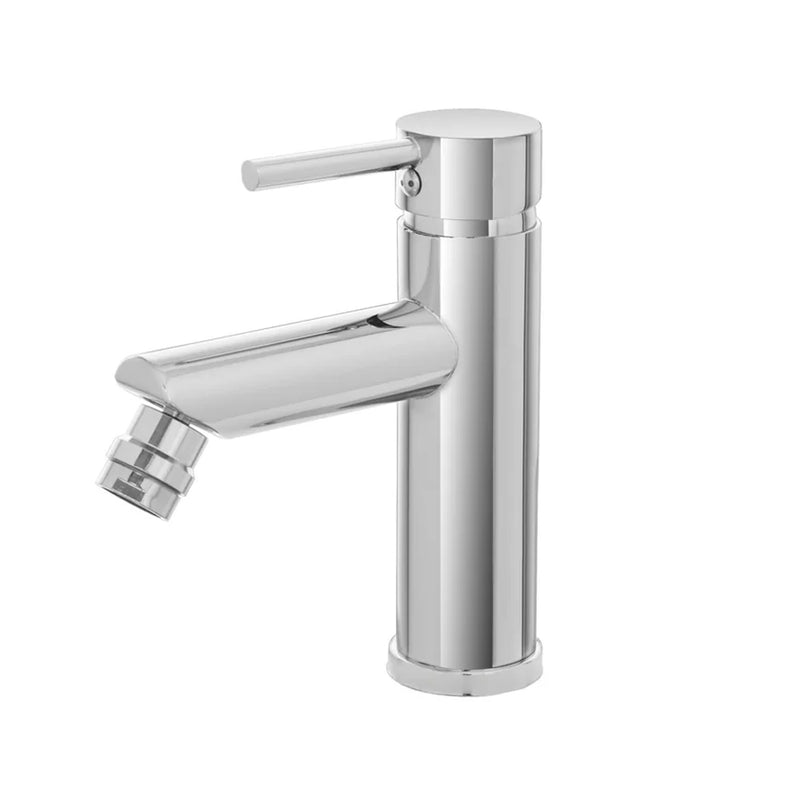 Kit miscelatore lavabo + bidet + doccia a due vie RubiFlux serie Paris Modello Brillant con piletta clic-clac in acciaio inox - Cromato