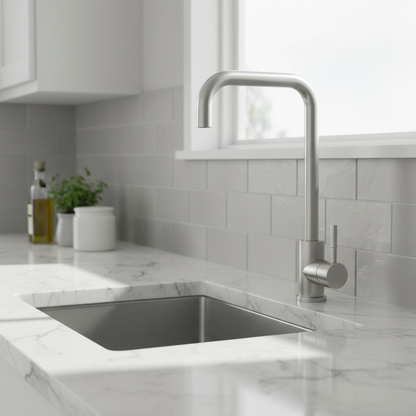 Miscelatore lavello con canna svedese Rubiflux Acciaio - Spazzolato