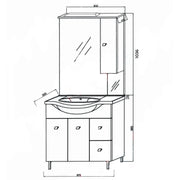 Mobile bagno con lavabo e specchio bianco lucido cm 86 by CeramicStore | Lo specialista del tuo bagno