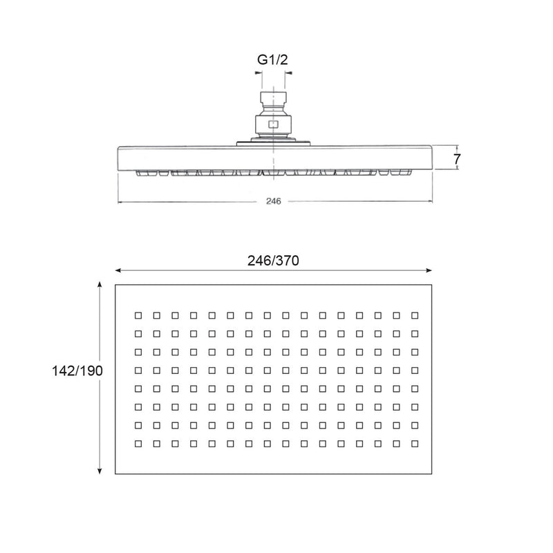 Soffione Scotland 24,6x14,2cm monogetto e ispezionabile by CeramicStore | Lo specialista del tuo bagno