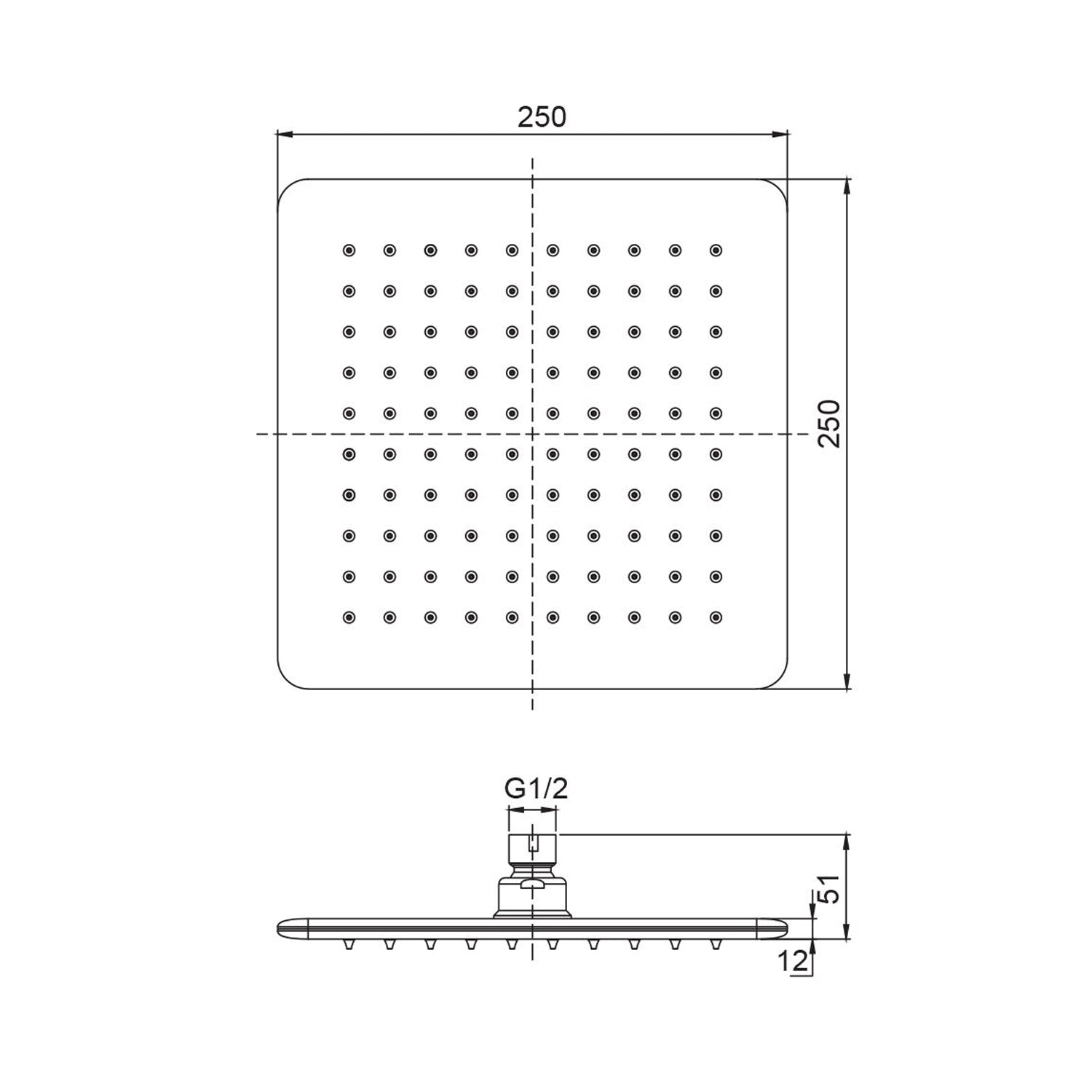 Soffione Atene 250mm monogetto anticalcare by CeramicStore | Lo specialista del tuo bagno