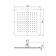 Soffione Atene 250mm monogetto anticalcare by CeramicStore | Lo specialista del tuo bagno