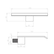 Bocca a cascata a parete in acciaio 20x16,5cm by CeramicStore | Lo specialista del tuo bagno