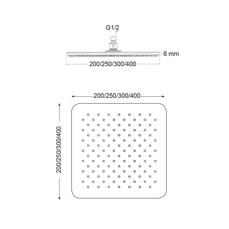 Soffione Monaco 400mm monogetto anticalcare by CeramicStore | Lo specialista del tuo bagno