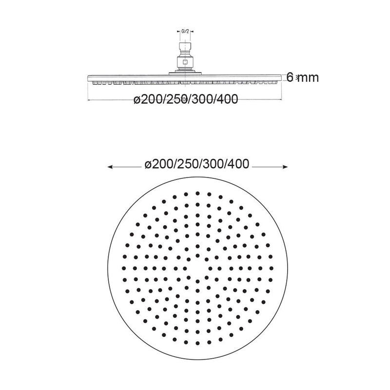 Soffione Mosca 200mm monogetto anticalcare by CeramicStore | Lo specialista del tuo bagno