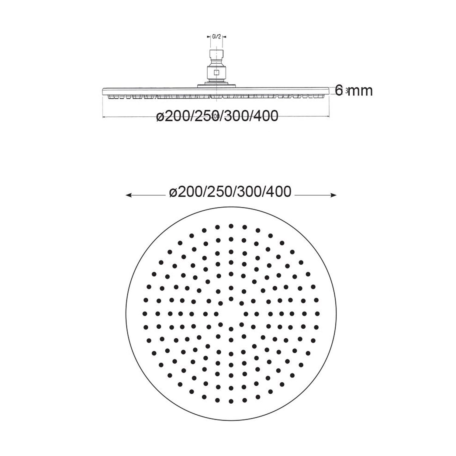 Soffione Mosca 250mm monogetto anticalcare by CeramicStore | Lo specialista del tuo bagno