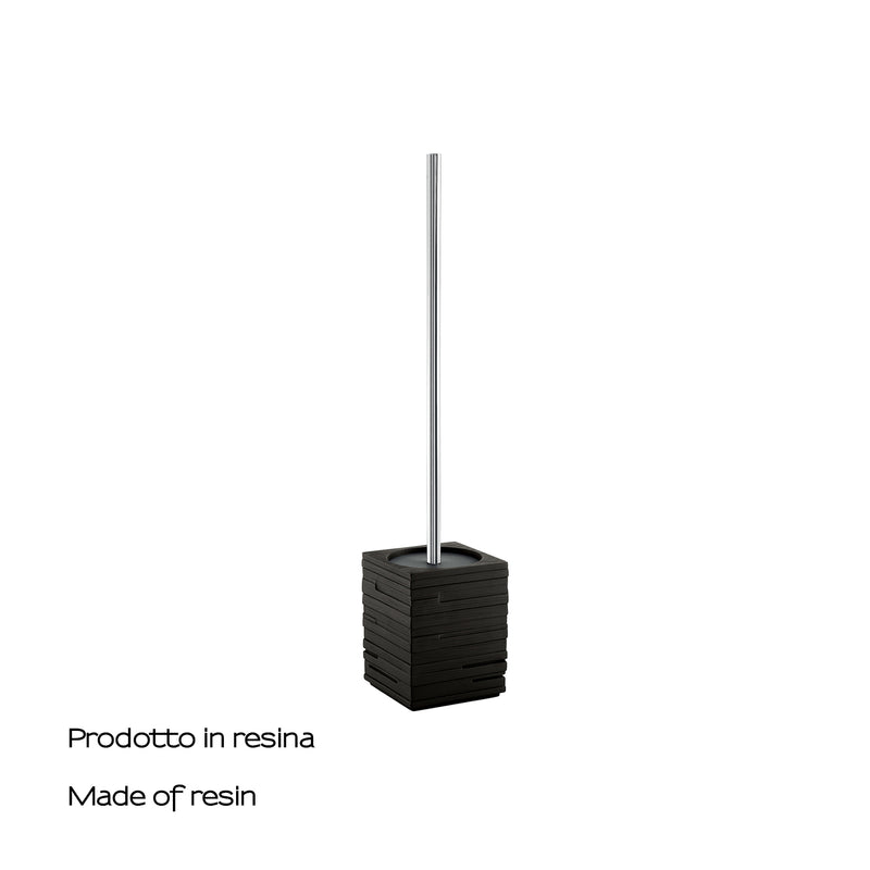 Scopino da appoggio con ciuffo in setole Gedy serie Quadrotto Nero - VERSIONE OUTLET by CeramicStore | Lo specialista del tuo bagno