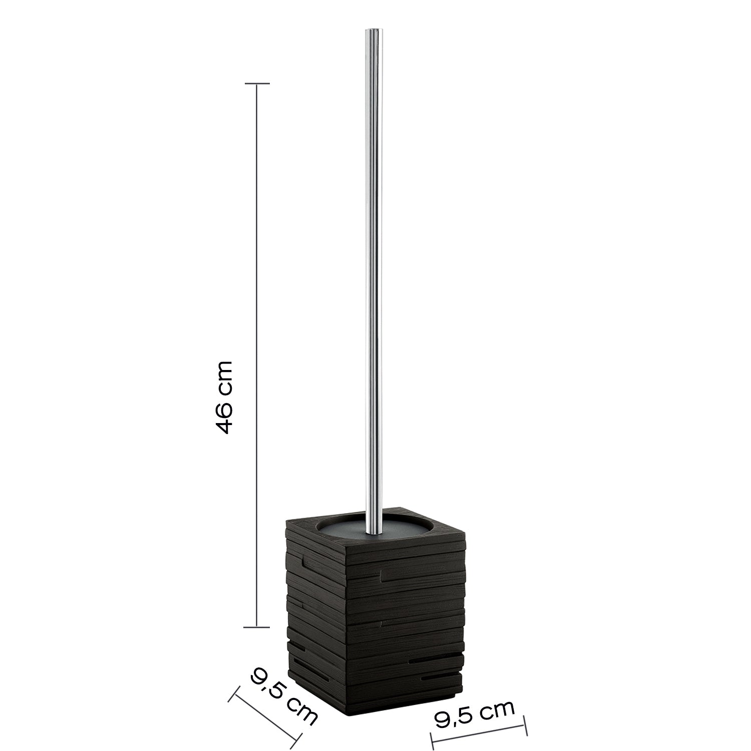 Scopino da appoggio con ciuffo in setole Gedy serie Quadrotto Nero - VERSIONE OUTLET by CeramicStore | Lo specialista del tuo bagno