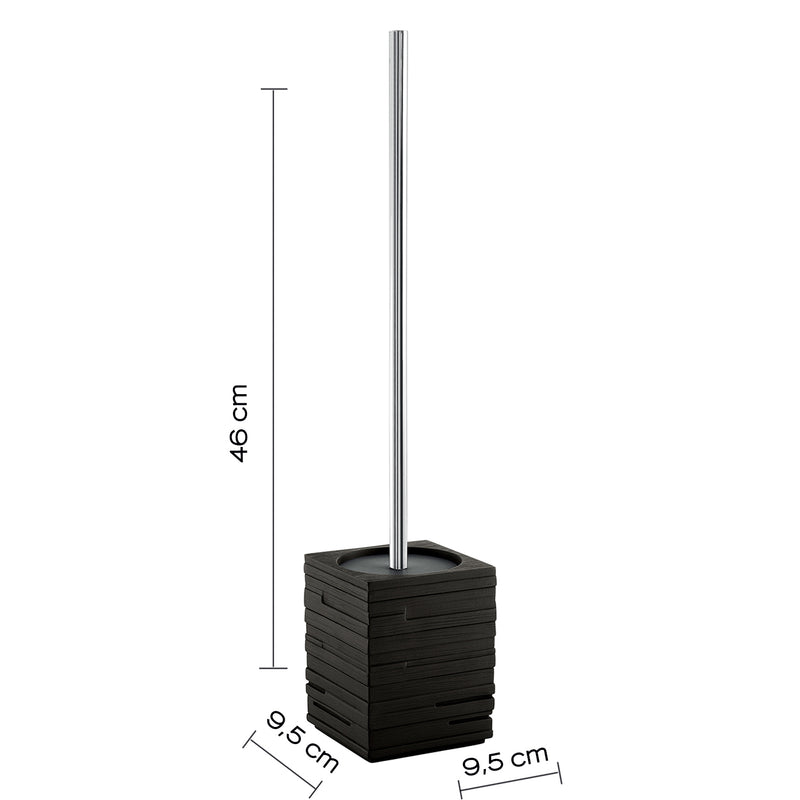 Scopino da appoggio con ciuffo in setole Gedy serie Quadrotto Nero - VERSIONE OUTLET by CeramicStore | Lo specialista del tuo bagno