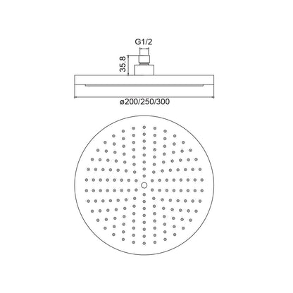 Soffione Chelsea 250mm anticalcare in abs by CeramicStore | Lo specialista del tuo bagno