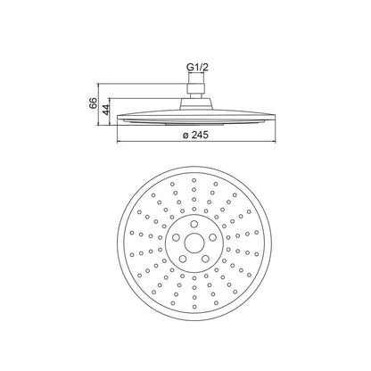 Soffione France 245mm 3 getti in abs by CeramicStore | Lo specialista del tuo bagno