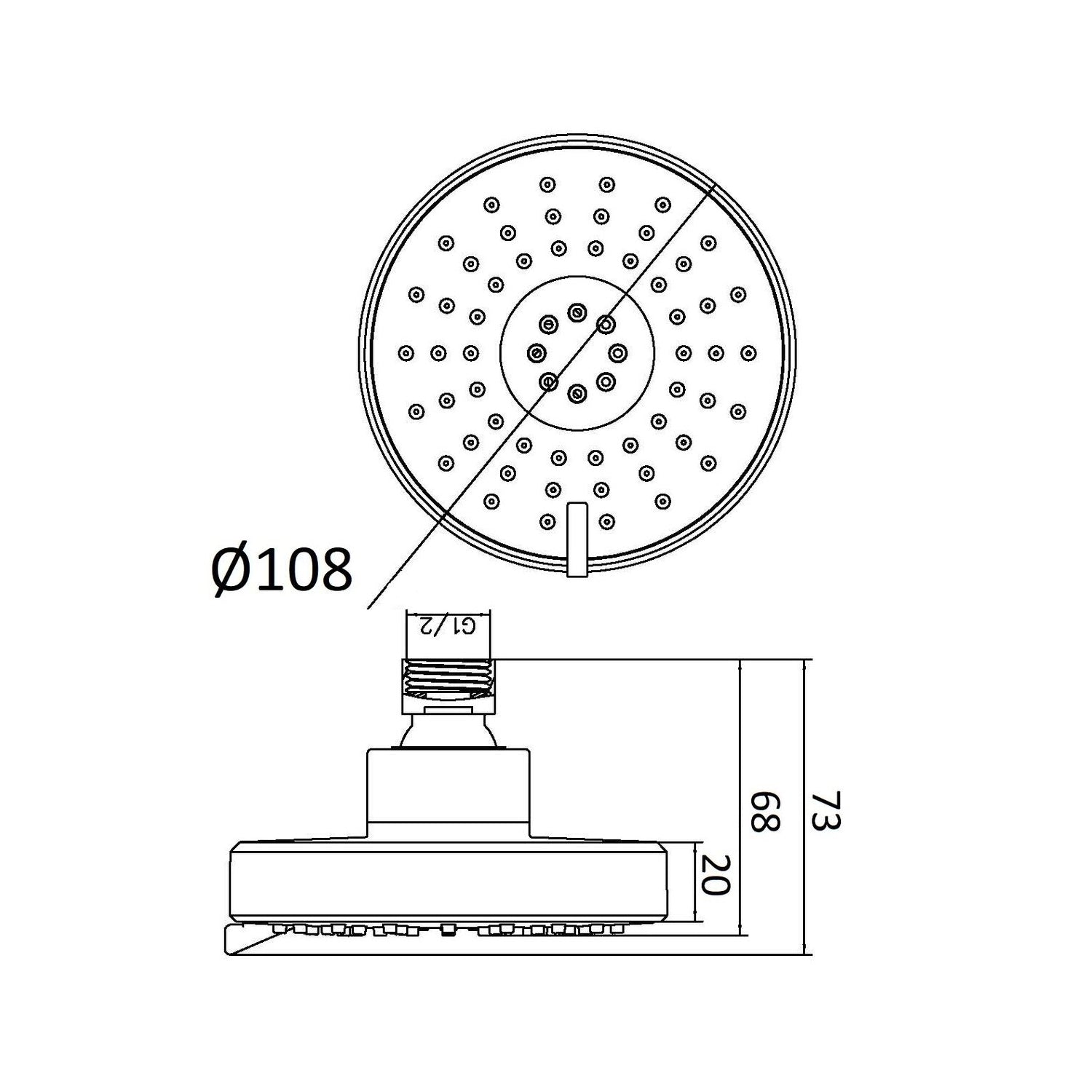 Soffione idromassaggio Mirror 108mm anticalcare in abs by CeramicStore | Lo specialista del tuo bagno