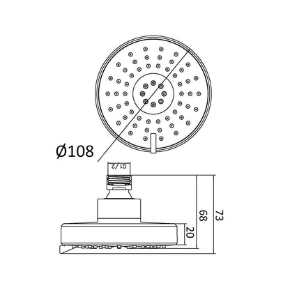 Soffione idromassaggio Mirror 108mm anticalcare in abs by CeramicStore | Lo specialista del tuo bagno