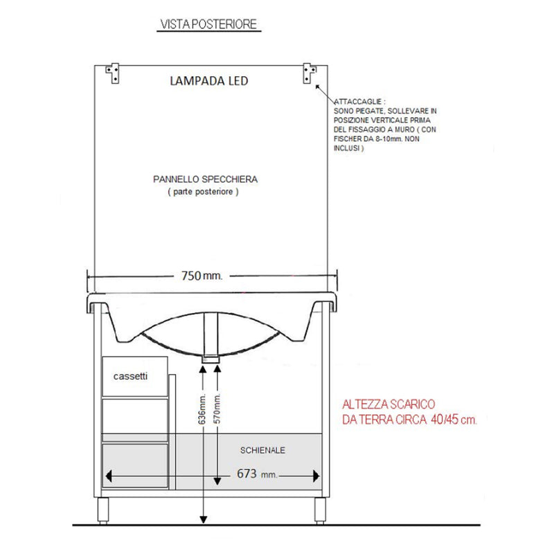 Mobile bagno modello Arianna con base 2 ante + Lavabo 75 + Specchiera finitura Olmo Bianco by CeramicStore | Lo specialista del tuo bagno