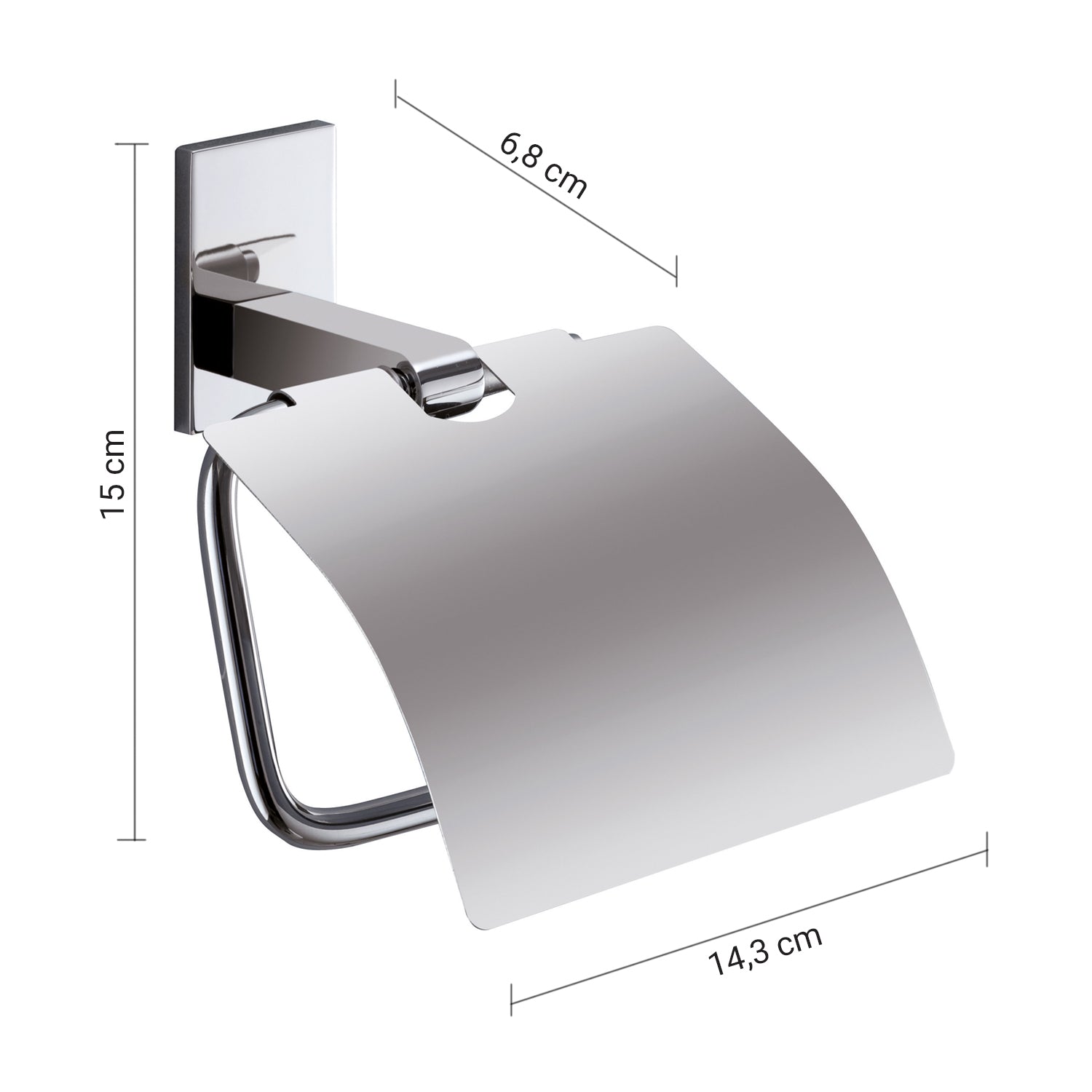 Portarotolo coperto in Acciaio Inox e Cromall modello Sparrow di Gedy - Cromato