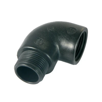 Gomito a 90 in pp nero 3/4