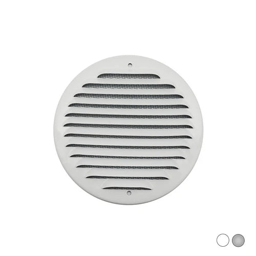 Griglia tonda da sovrapporre in metallo con rete d.150 mm alluminio bianco